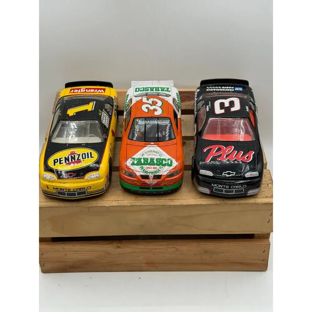 Vintage 1/24 Scale NASCAR Die-Cast Lot:#1 Pennzoil, #35 Tabasco,#3 GM Goodwrench